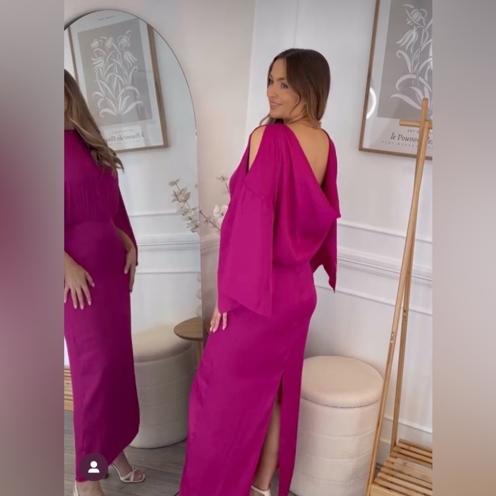 ZARA BLOGGERS’ FAVORITE SATIN EFFECT OPEN BACK DRESS
